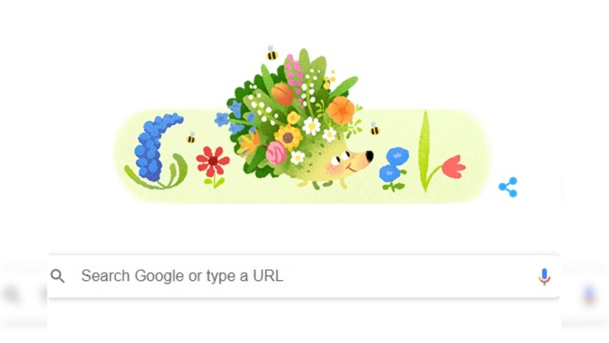 Google Welcomes Spring 2021 with Beautiful Doodle featuring Flowers, Bees and Hedgehog