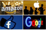 The logos of Amazon, Apple, Facebook and Google used for representation. (Image: Reuters)