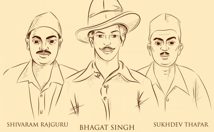 160 Bhagat Singh Black Colour 15x14cm
