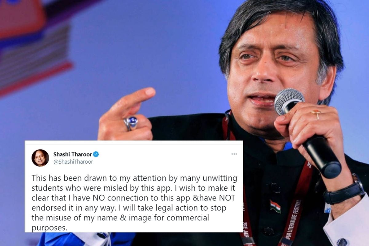 Shashi Tharoor Threatens To Take Legal Action Against App That Claims