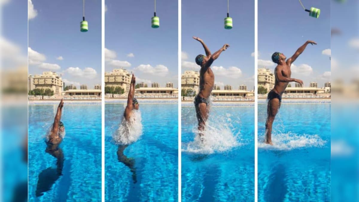 Egyptian Swimmer Sets World Record for Highest Jump of 2.3 Meters out of Water