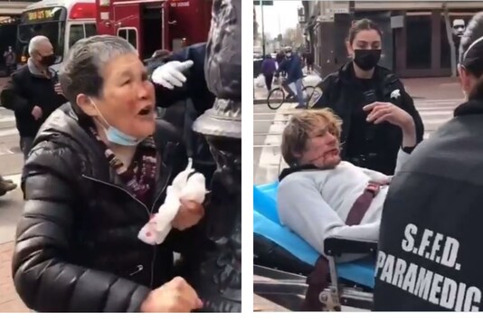 The woman said the attack was racially motivated.