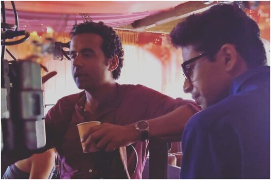 Danish Renzu (left) with Suraj Sharma on the sets of The Illegal.
