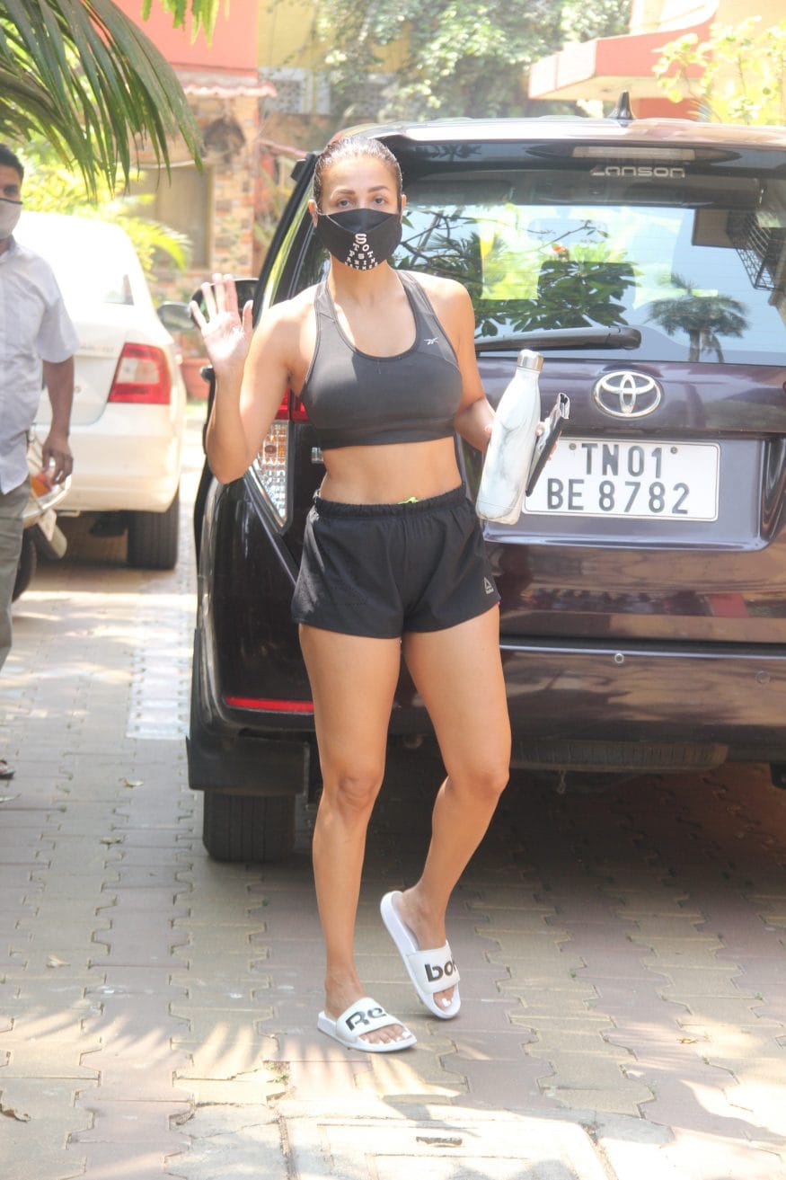 Malaika Arora is the ultimate fitness fashion diva in printed sports bra  and shorts at yoga studio: All pics, video