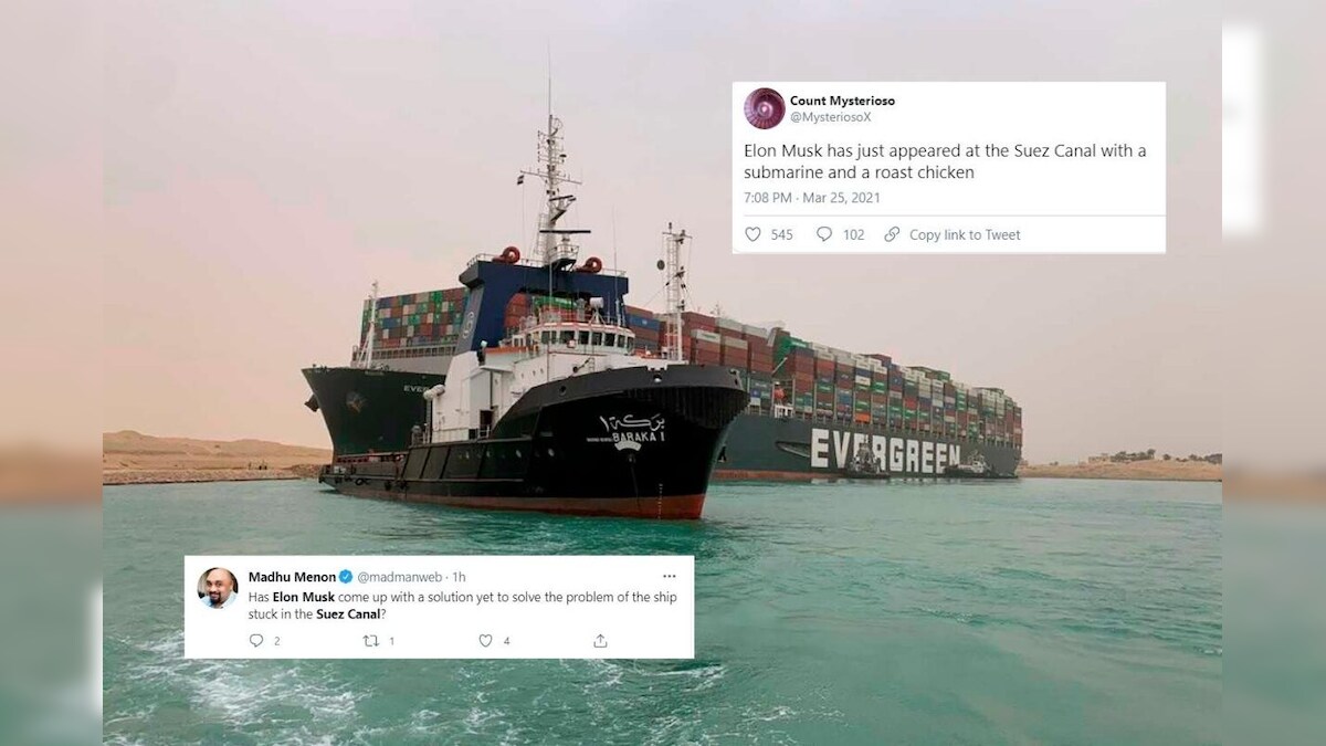 'Where's Elon Musk?' Internet is Waiting for Tesla CEO to 'Rescue' the Cargo Ship Blocking Suez Canal