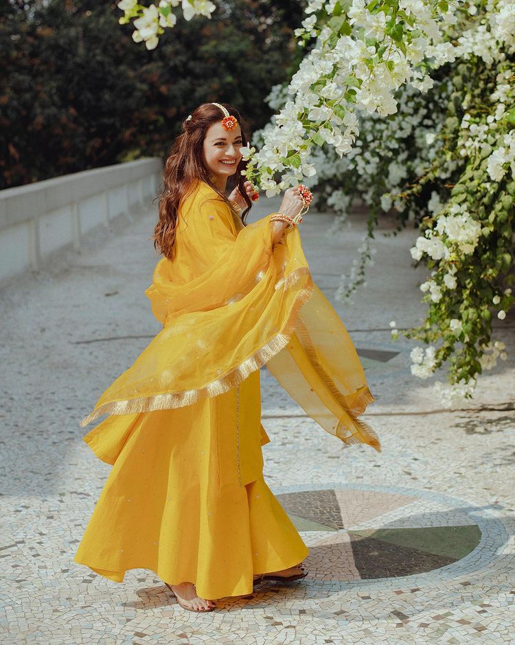  Dia Mirza pictured during a pre-wedding function. (Image: Instagram)
