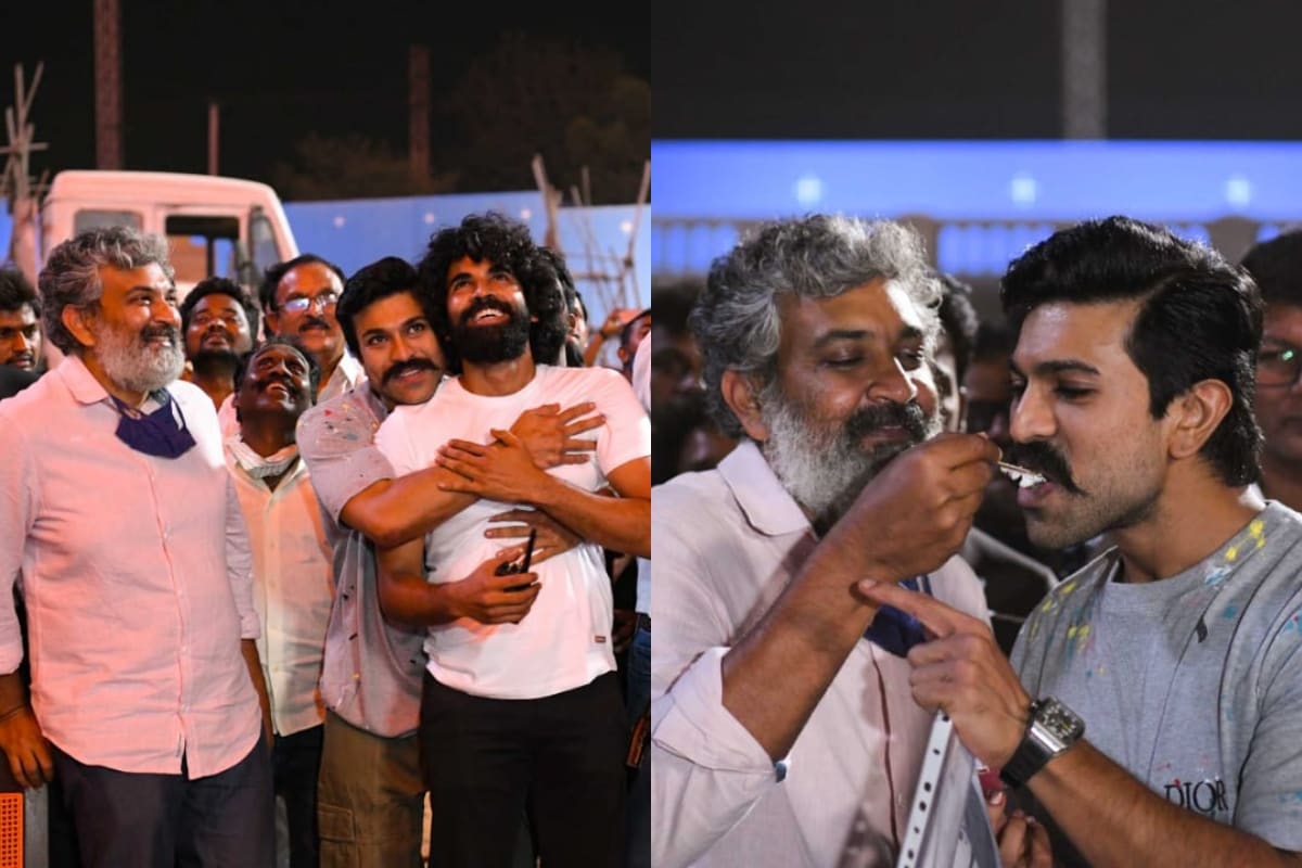 Ram Charan celebrates 36th anniversary in RRR sets with SS Rajamouli, see photos and video