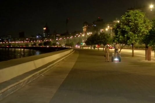 Visual from Marine Drive in Mumbai on day one of night curfew.