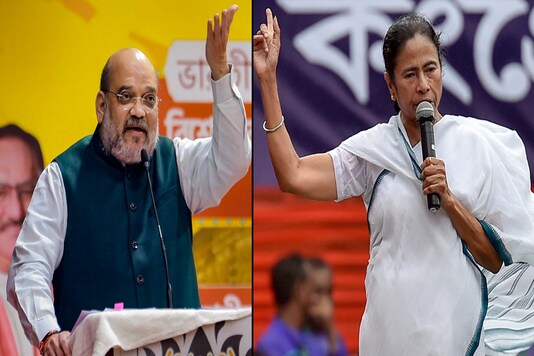 File photos of Amit Shah and Mamata Banerjee. 