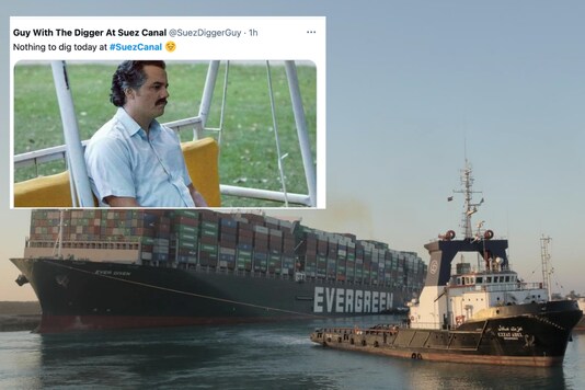 The Suez Canal has finally moved | Image credit: Reuters/Twitter
