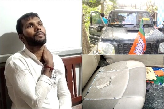 Former cricketer and BJP candidate from Moyna, Ashok Dinda attacked by unidentified people in Moyna. (Image: Twitter/ANI)