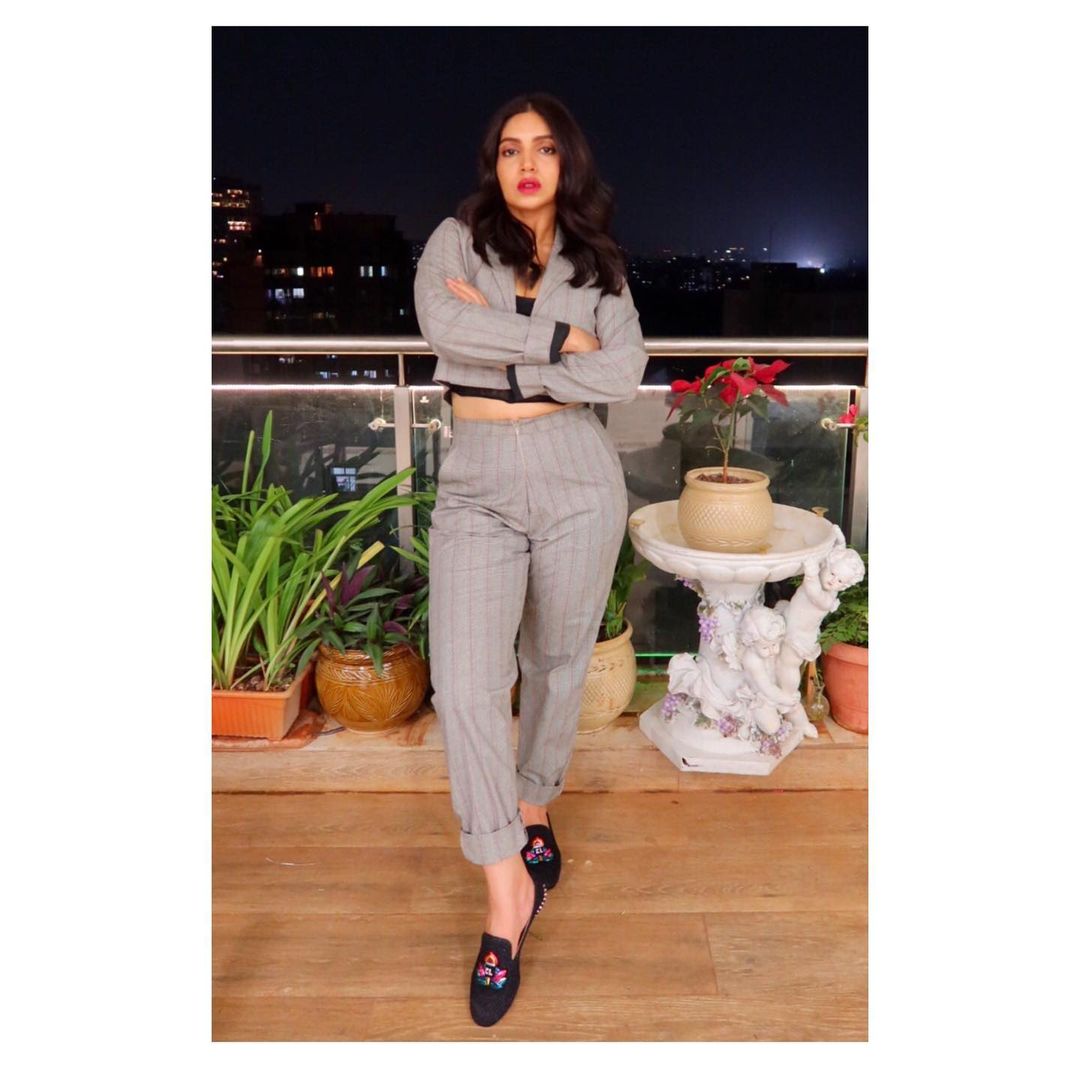  Bhumi Pednekar stuns in a grey co-ord set. (Image: Instagram)