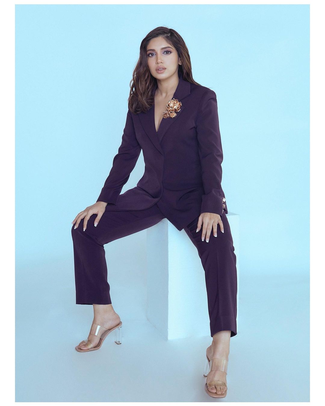  Bhumi Pednekar looks like a boss lady in a black suit. (Image: Instagram)