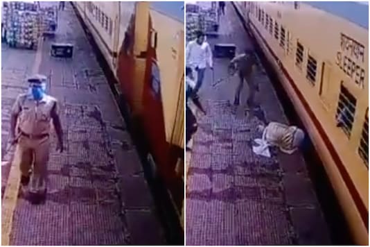 Rajasthan cop saves old man | Image credit: Twitter