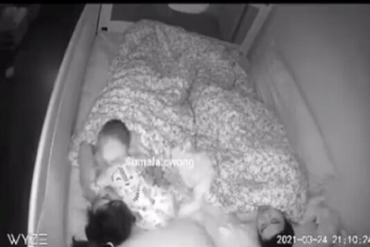 The clip shared in time lapse mode shows how the baby has quite literally got on to his mother’s face and is playing around. .

nini_sumala/Instagram
