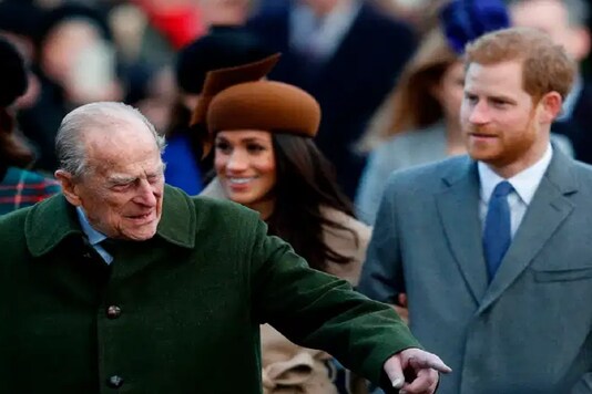 Prince Philip with Meghan Markle and Harry