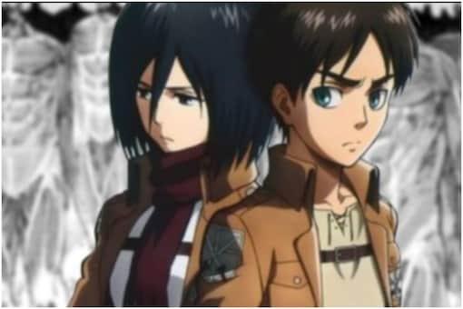 Mikasa and Eren in 'Attack on Titan'