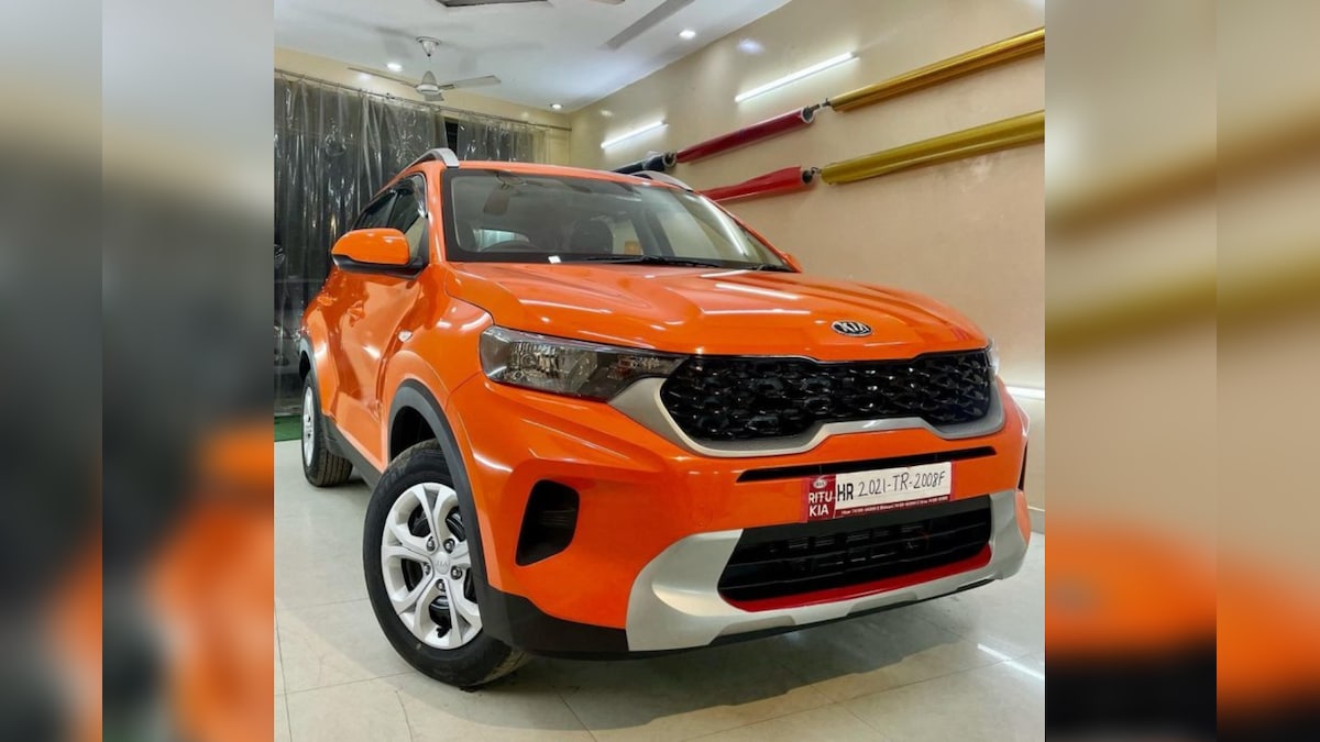 This Kia Sonet SUV Wrapped in Orange Has Got Everyone Talking