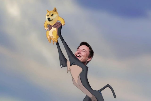 Photo of Elon Musk holding a doge. Credits: Elon Musk's Twitter.