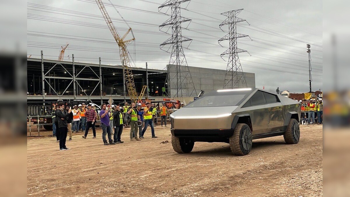 Elon Musk Drives Cybertruck EV Prototype At Upcoming Tesla Gigafactory