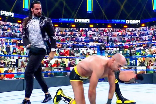 Cesaro, Seth Rollins and Jay Uso (Photo Credit: Twitter)