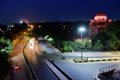 File photo of deserted streets in Delhi during lockdown. (Image: PTI)