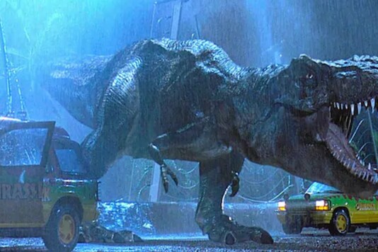 Screengrab showing T-Rex from Jurrasic Park movie on YouTube.
