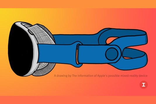 A sketch of the purported Apple Glass mixed reality headset. (Image: The Information/Macrumors)