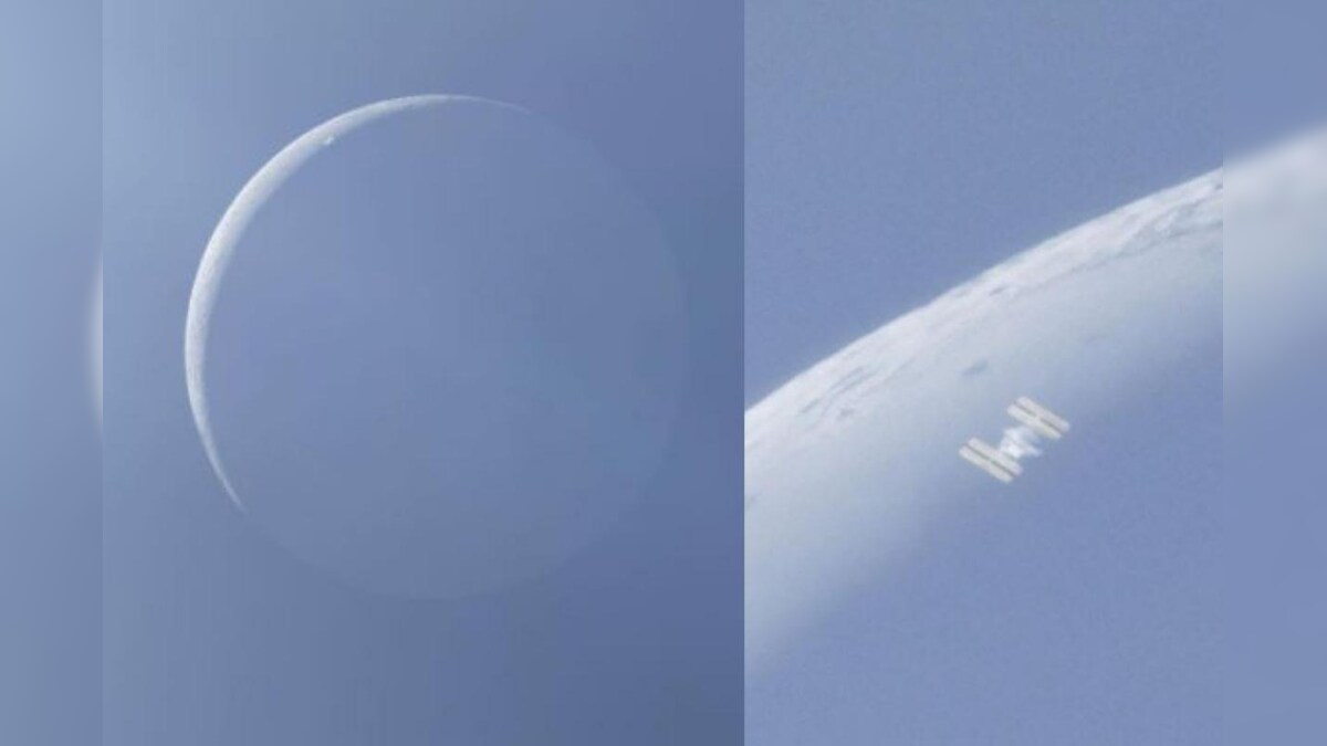 Photographer Captures Near-Impossible Shot of ISS Zooming Past Moon During the Day