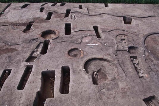 A view shows the archeological site of 110 tombs at the Nile Delta, found by an archaeological mission.

(Credit: REUTERS)
