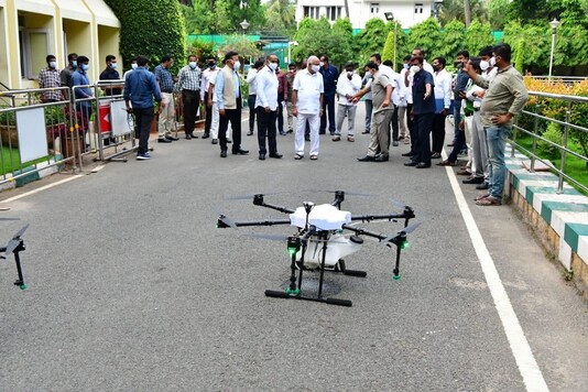Agnishwar Jayaprakash, founder and CEO, Garuda Aerospace reportedly said even Telangana and Tamil Nadu have also shown interest in using the drones. (Credit: PC Mohan/Twitter)