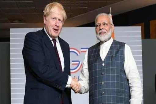 File pic of Narendra Modi and Boris Johnson.