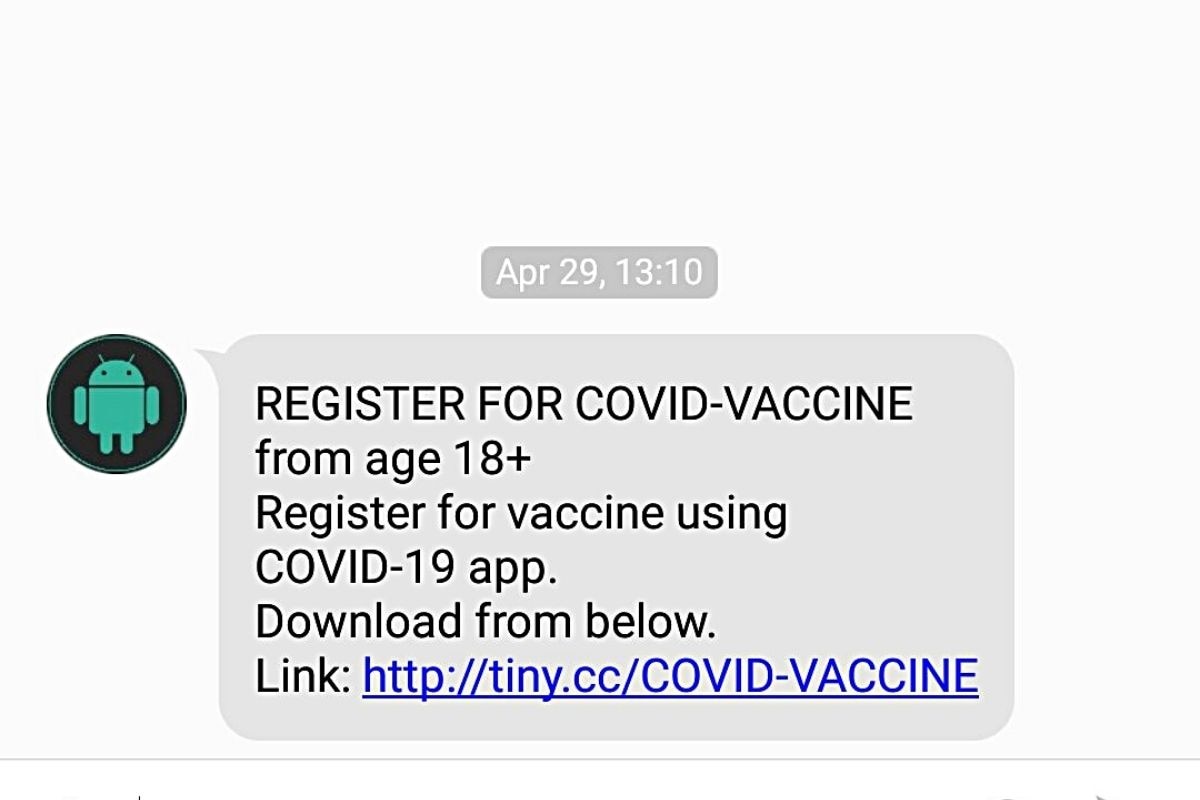 Users Beware This Sms Claiming Free Covid 19 Vaccine Registration In India Is Fake [ 800 x 1200 Pixel ]