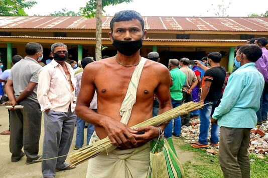Bengal resident Meghu Das at a refugee camp in Assam's Dhubri district.