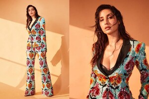 Nora Fatehi Goes Ultra Glam In A Sequinned Pantsuit, See Her Raising Temperatures