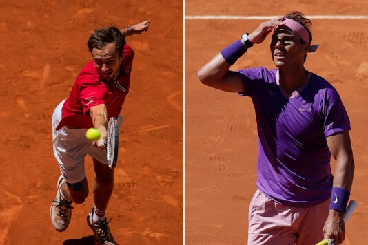 Daniil Medvedev (L) and Rafael Nadal (Photo Credit: AP)