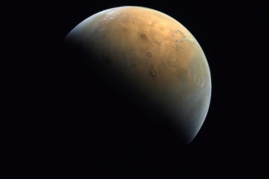 File photo of Martian surface sent home by UAE space probe, Hope.
