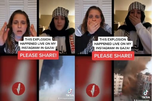 Video grab of Instagram live capturing an explosion in Gaza.
(Credit: Instagram/ @mayahussein)