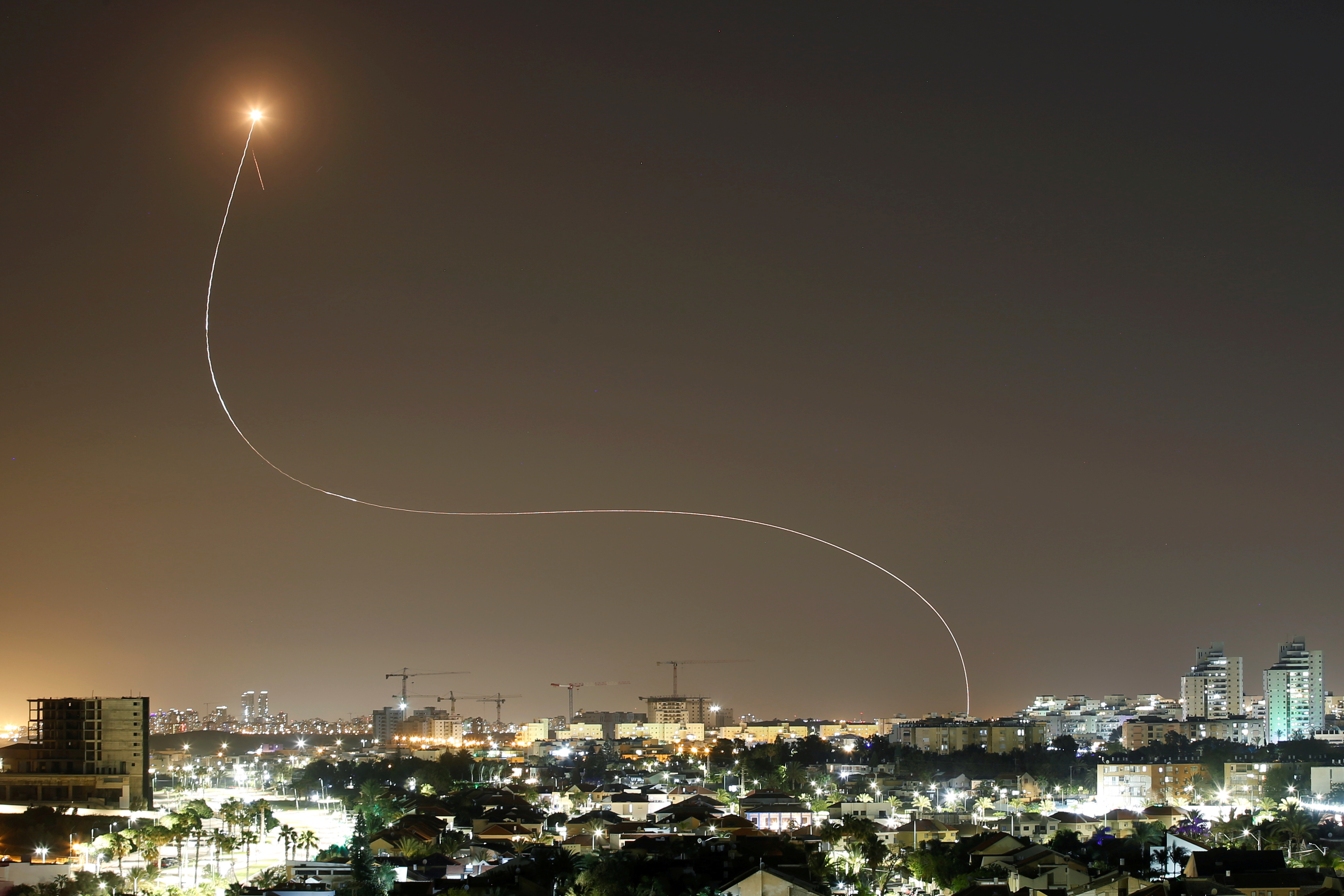 In Pictures Israels Iron Dome Anti Missile System Intercepts Rockets