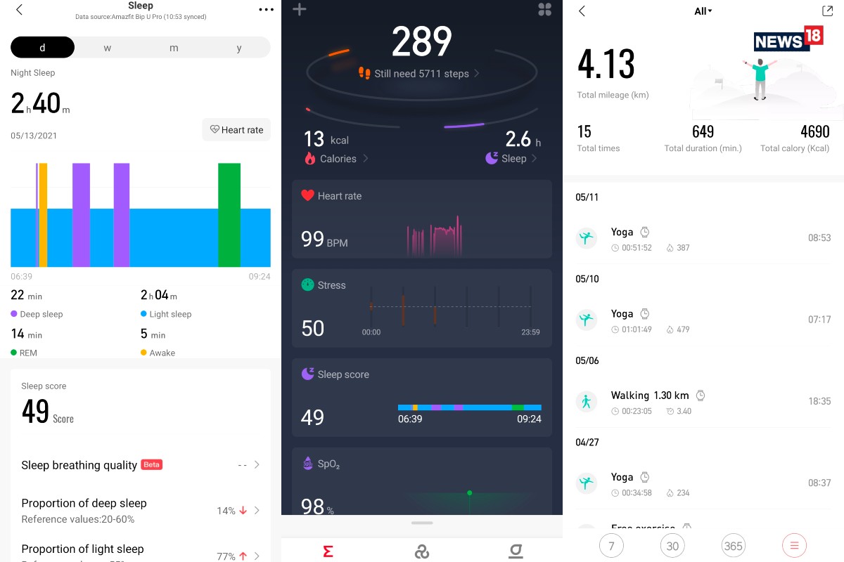 Sleep tracking deals amazfit bip