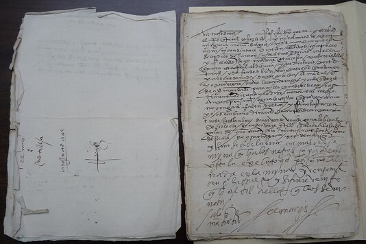 FILE PHOTO: A Hernan Cortes letter, signed "El Marques", to his mines administrator Pedro de Castilleja.

Archivo General de la Nacion AGN/Courtesy of Maria del Carmen Martinez/Handout via REUTERS