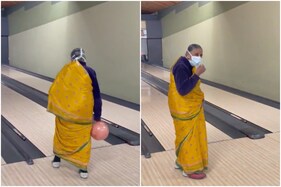 Desi Dadi Bowls Internet Over with Perfect Strike While Wearing Saree and Mask, Watch Video