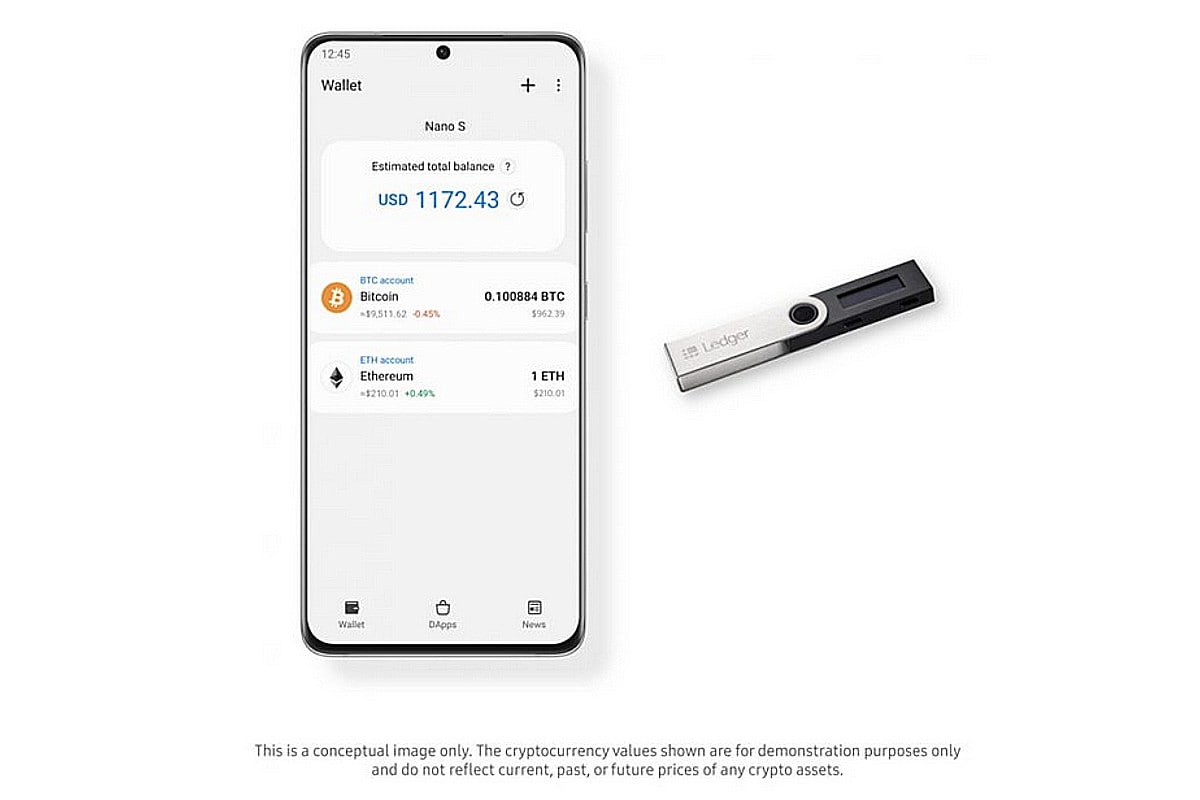 samsung crypto wallet coins