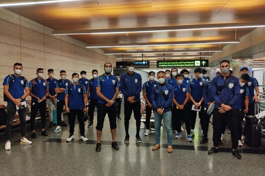 Indian football team land in Doha (Image: AIFF)