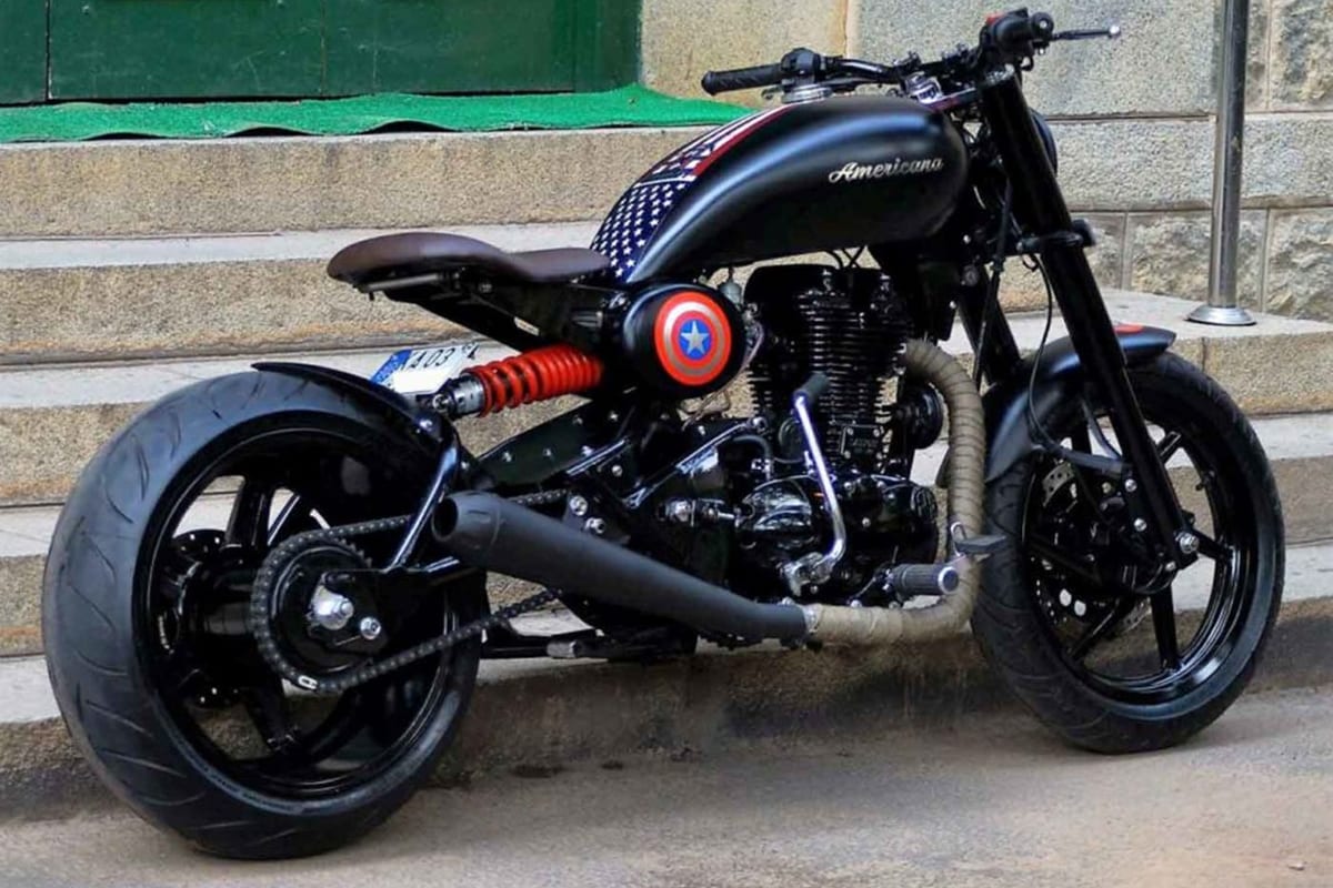 This Custom Royal Enfield Americana is Every Captain America Fan s