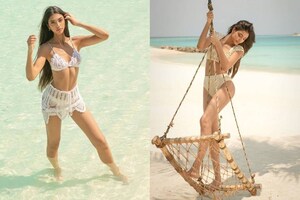 Alanna Panday Sets Temperatures Soaring With Her Crochet Bikinis, See Her Chic Beach Fashion