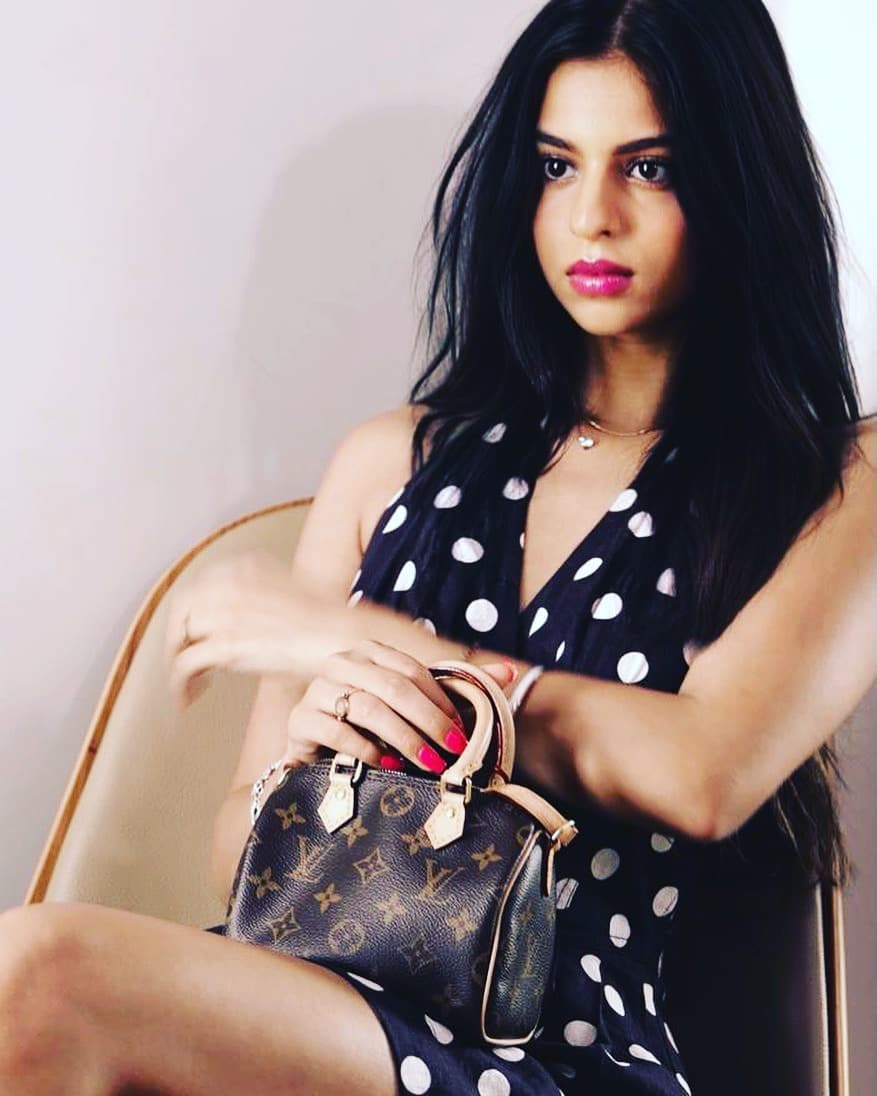  Suhana Khan looks chic in the polka-dotted dress. (Image: Instagram)