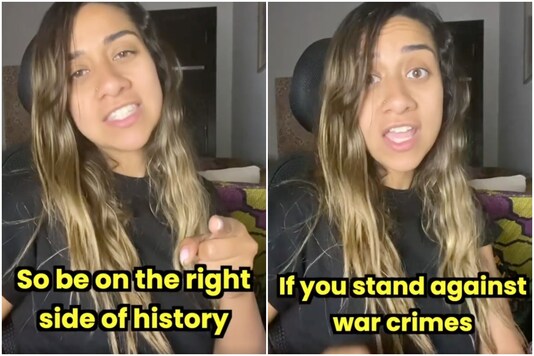 Viral video of Egyptian woman explaining Israel-Palestine conflict with a song | Image credit: Instagram