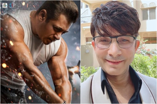 Salman Khan in 'Radhe' poster (L), Kamaal R Khan
