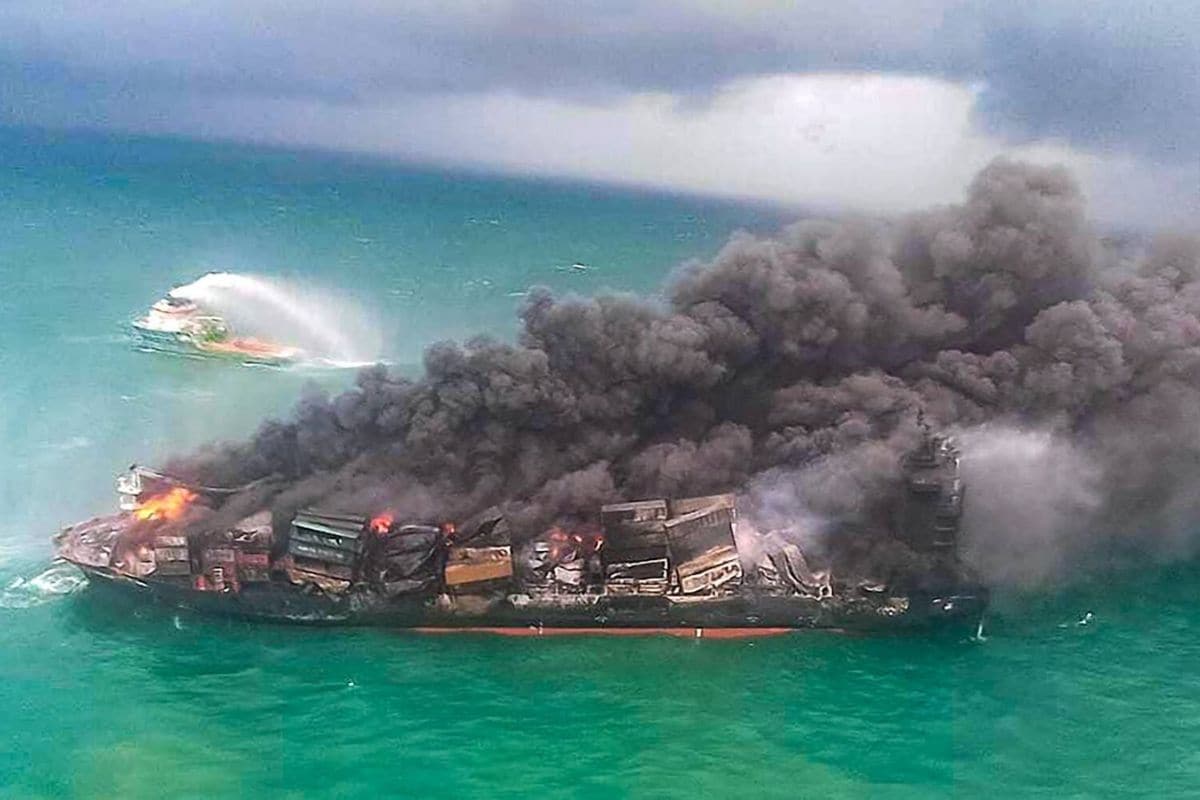 Sri Lanka City Evacuated Amid Oil Spill Scare After Fire On Ship With 